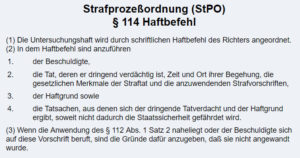Haftbefehl 140 StPO